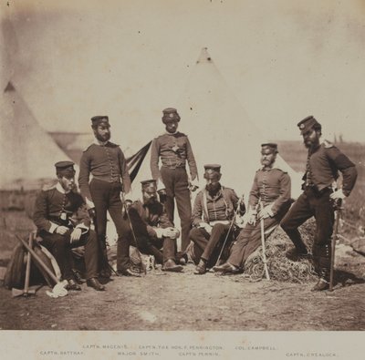 Officers of the 90th (Perthshire Volunteers) (Light Infantry) Regiment of Foot, from an Album of 52 Photographs Associated with the Crimean War by Roger Fenton